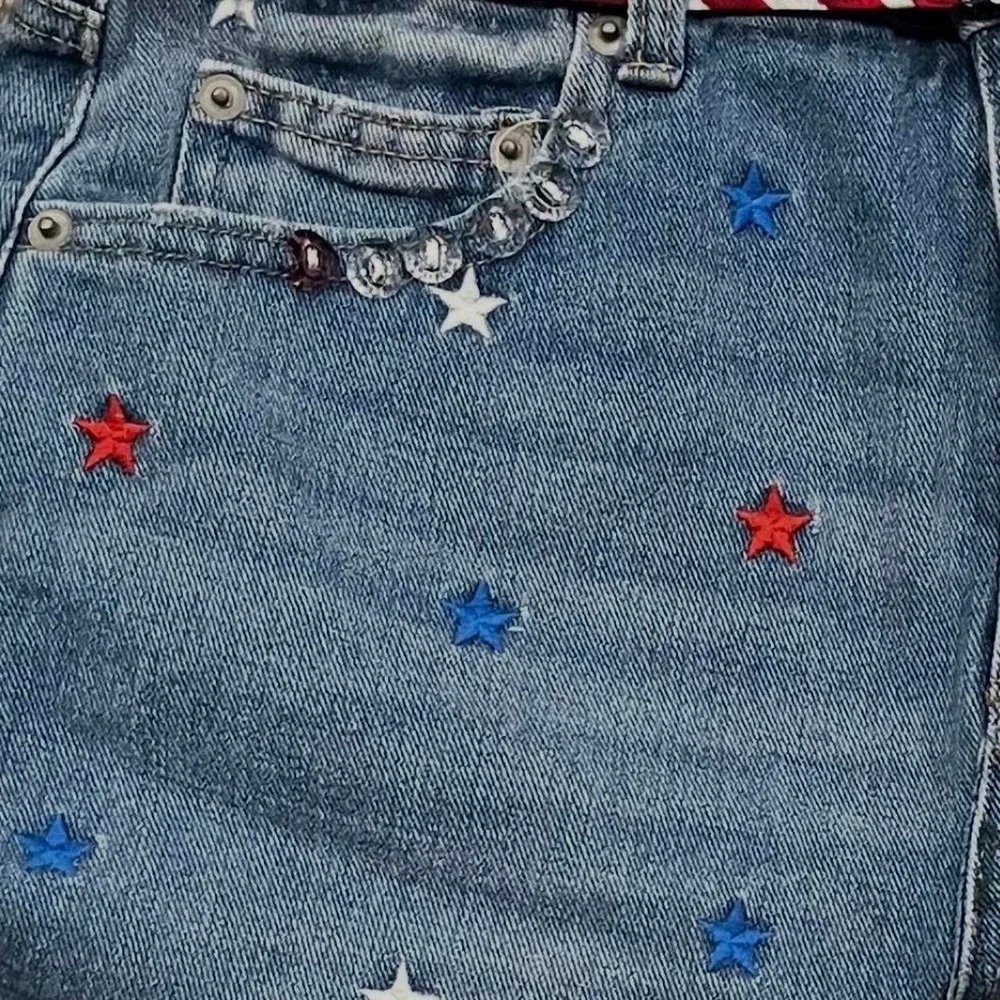 Handmade Y2K Style USA Patriotic Denim Shoulder Bag.